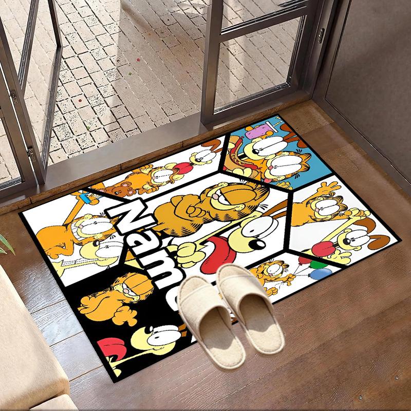 Custom Name Personalized Garfield Print Carpet, Versatile Home Decor Rug, for Playroom, Apartment, Balcony, Entryway, Hallway Gift