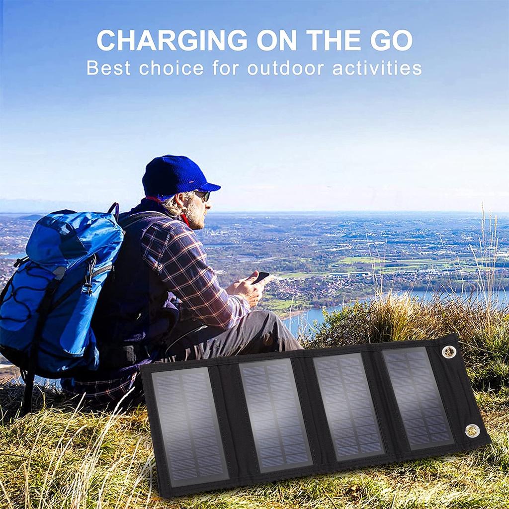 5V 100W/200W/300W USB Foldable Solar Panel Portable Flexible Small Waterproof Folding Solar Panels Cells For Mobile Phone Battery Charger Black