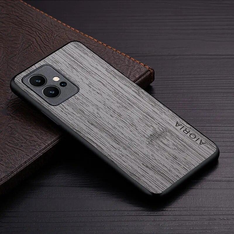 Case for Vivo Y75 5G funda bamboo wood pattern Leather cover Luxury coque for vivo y75 case capa