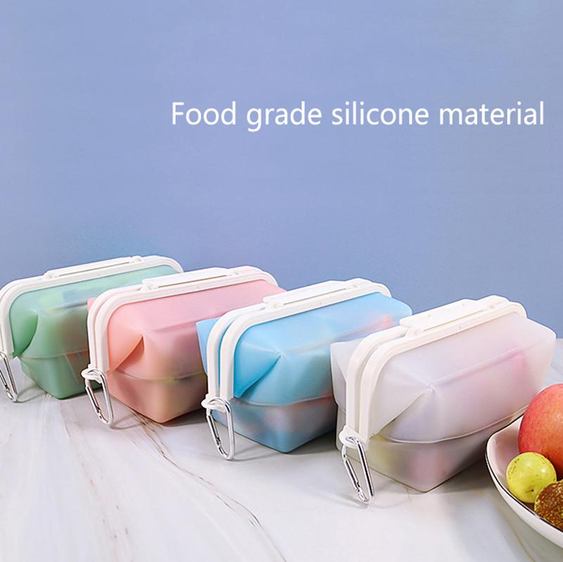 Food Grade Silicone Storage Bag Refrigerator Reusable Preservation Outdoor Travel Fruit Microwave Heating Available Sealed Bags