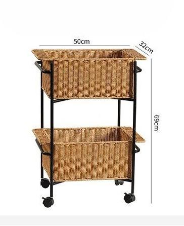 

Multi-layer Mobile Cart Storage Rack Floor Standing for Living Room Bathroom Kitchen High Appearance Snack Organizer