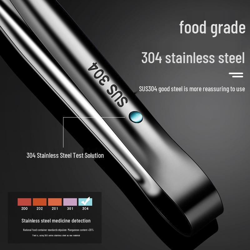 Stainless Steel 304 Kitchen Tongs for Serving Food - Ideal for Ice, Fruit, Bread, Frying, BBQ, and Grilling.
