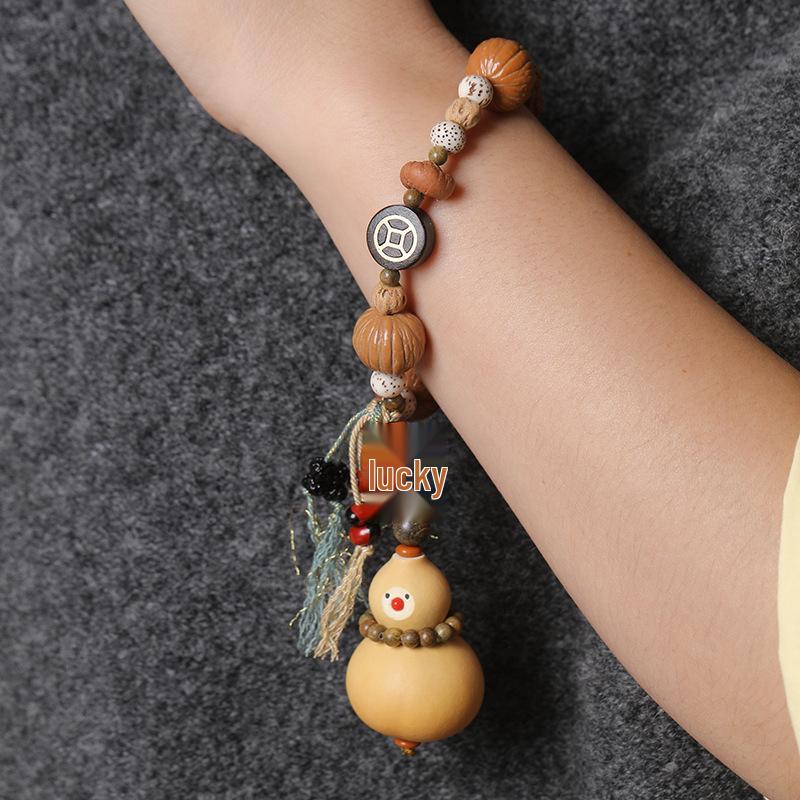 Trendiges Unisex Ethnische Kleine Kürbis Wénwán Perlenarmband für Glück und Wohlstand