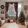 Single Panel Christmas Window Scenery Decoration Curtain Made Polyester Fiber Design Suitable Holiday Parties Winter Celebrations Decorations Of With
