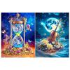 2pcs 5D DIY Full Round Drill Diamond Painting Violin Hourglass Kit Decor 30x40cm
