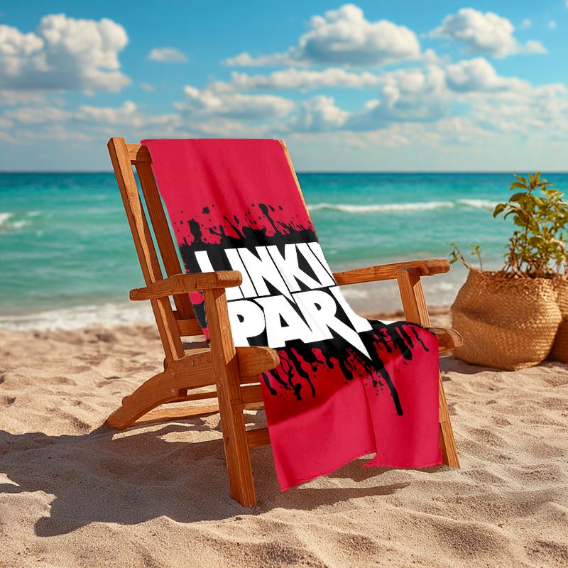 1pc Linkin Park3 Beach Towel, Comfortable and Thick, and Swimming/Bath/Picnic/Camping Towel, Suitable for Seaside Beaches