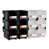 Plastic Stackable Storage Bins, 37.7 X 21.5 X 18 Cm (12 Pack), Plastic Containers for Organizing & Storage Bins for Garage, Small Parts, Office