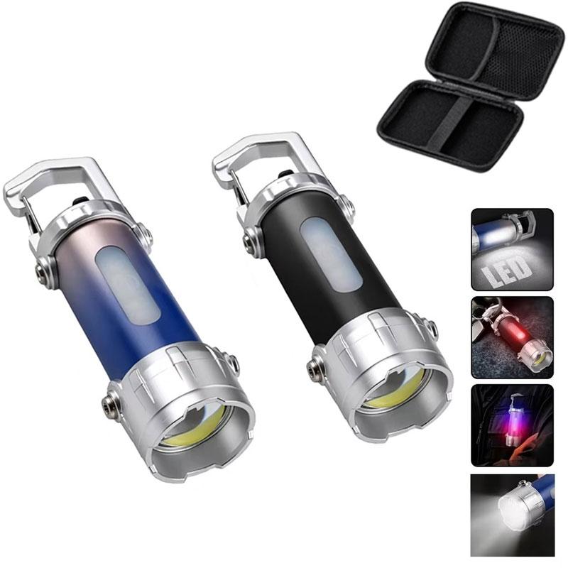 Portable MINI LED COB Handheld Flashlights High Brightness Keychain Work Lamp Emergency Work Lamp For Outdoor Camping Walking