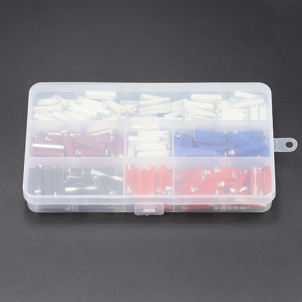 Glvaner 200pcs European Fuse Car Fuse 5A 8A 16A 25A 40A Kit Car Fuse