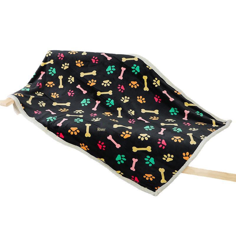 Flannel Sherpa Thickened Double-Layer Pet Blanket and Dog Bed Mat