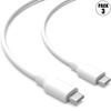 USB-C Cable - BOOLING - 1M - Pack of 3 - Compatible with Samsung Galaxy M52 5G, M33 5G, M32, M23 5G, M13 - White