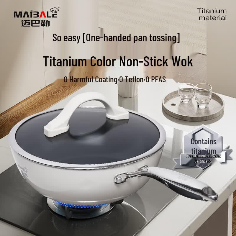 Maibale 28cm Titanium Ceramic Non-stick Wok