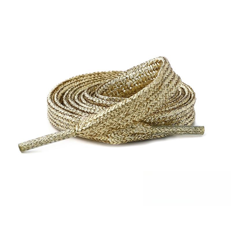 

«Золотой и серебряный шелк» Перламутровый сияющий полиэстеровый плоский шнурок, подходящий для кроссовок, парусиновых туфель, спортивной обуви, брюк-канат 17-120CM