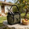 Heavy Duty Fabric Tool Storage Bag With Reinforced Plastic Base & Handle For Garden Home Repair Tool Box Holder