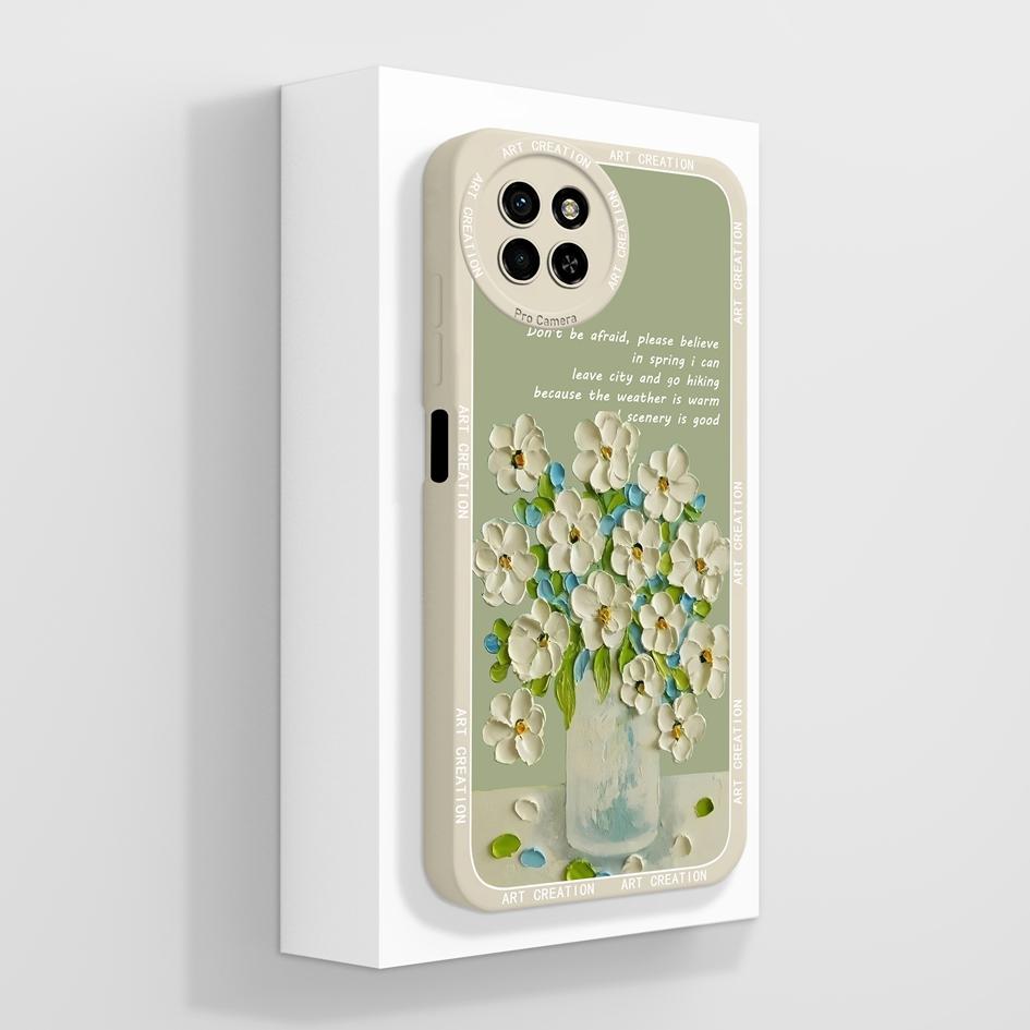 Liquid Silicone Case For Itel S23 4G Back Cover Luxury Shockproof Avocado Daisy Camera Protection Matte Anti Drop Phone Bags For Itel S 23 Bumpers
