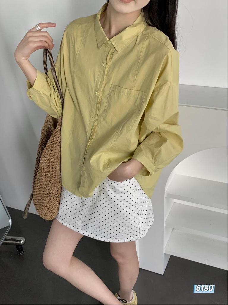 Korean Style Light Salt Washed Cotton Oversized Jacket Shirt for Women - New 26 Spring/Autumn Collection
