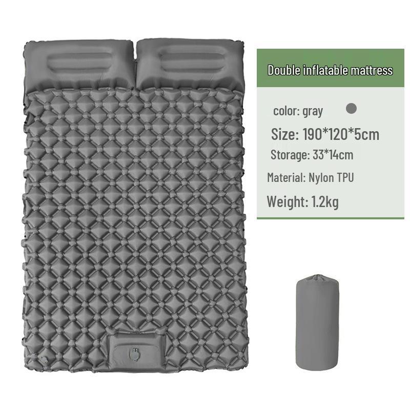 Opblaasbaar Campingmatras met Voetpomp en Ingebouwd Kussen