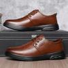 Czterosezonowe męskie buty biznesowe casualowe ze skóry z gumową podeszwą, antypoślizgowe i odporne na zużycie, z okrągłą główką, lekkie i uniwersalne buty do jazdy samochodem