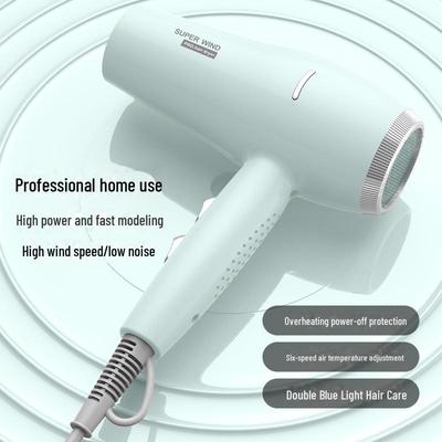 24 New High-Power Hair Dryer with Blue Light, Six-Speed Settings, Strong Wind, Quick-Drying for Home and Salon Use.