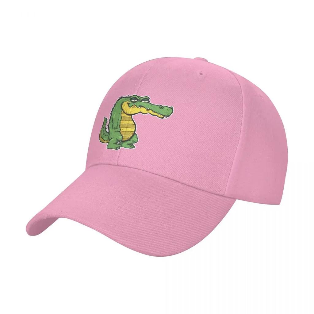 A Cartoon Style Artwork of a Lazy Alligator Baseball Cap Golf Hat Luxury Brand Fishing Hat Anime Caps Women Unisexs