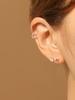 Minimalpiercing 14K Pearl Gold Ball Triangle Piercing Earrings