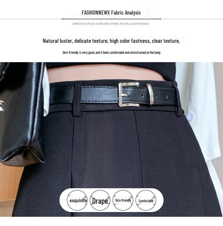 Damen High-Waist Plissee-Midi-Rock mit Gürtel - Elegant A-Linie für Frühling & Herbst