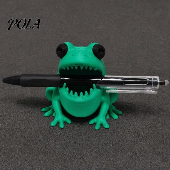 Desktop Pen Storage Cute Frog Holder, 3D Printed Figurine, Cartoon Desk Office Organizer Organizer, Multifunctional for Pens Pencils Markers,