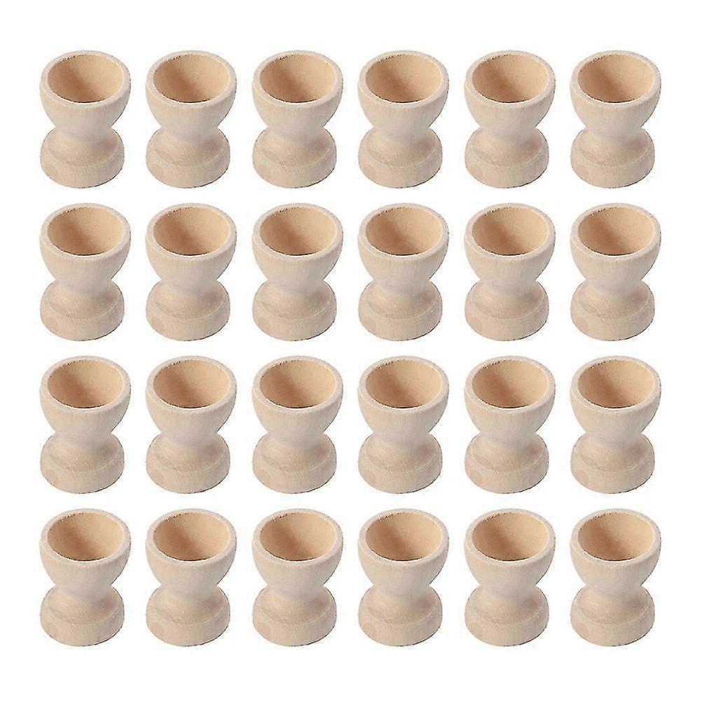 24pcs Wooden Egg Holders Egg Cups Egg Storage Holders Easter Egg Cups For Home