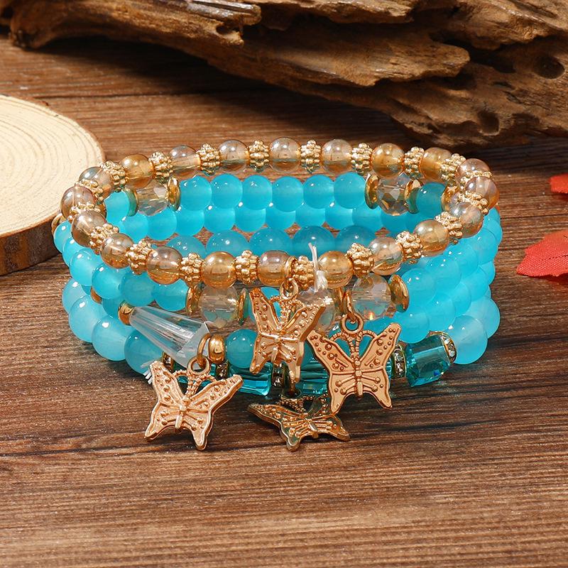 European American Bohemian Multi-layer Beaded Bracelet - Women s Beach Pendant Jewelry