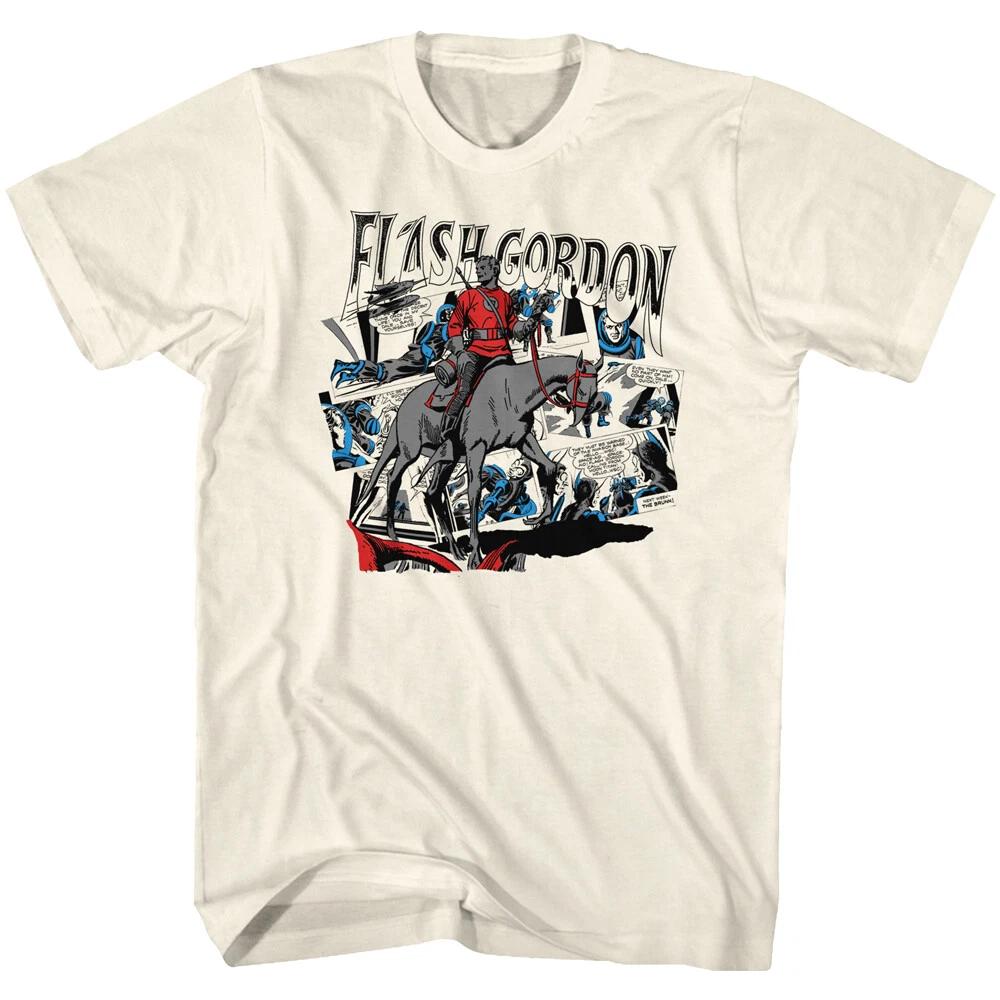 Flash Gordon Classic 80 s Movie Flash Comic Collage Men s T Shirt L