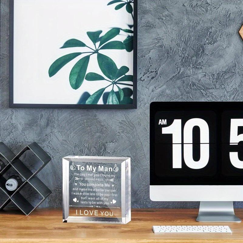 2D Flat "To My Man" Anniversary Gift Acrylic Desktop Decoration Plaque, Home Decor Plaque Hanging Wall Art Decorative Garden Decoration for Room Door