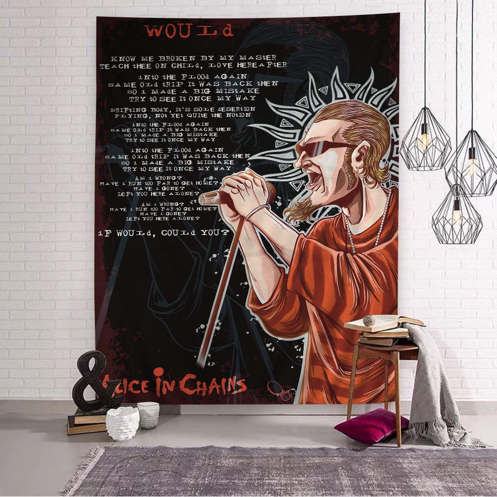 Alice In Chains Banda DIY Tapiz de Pared Colgante Tarot Hippie Alfombras de Pared Dormitorio INS Decoración del Hogar