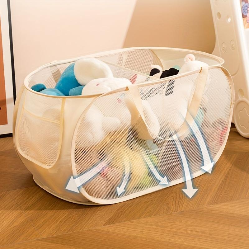 Large Capacity Folding Toy Storage Basket with Handles Multifunction Fabric Bedroom Closet Toys Laundry Basket Storage Organizer