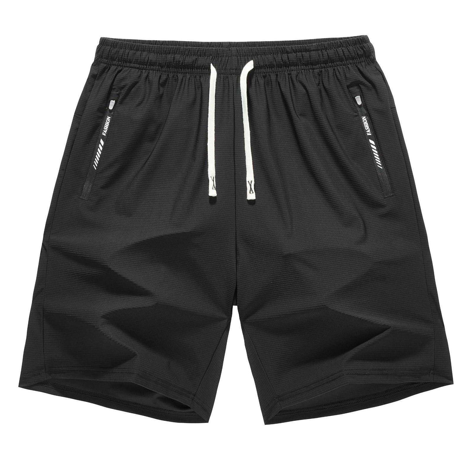 Men s Color Casual Loose Running Ice Silk Quick Drying Shorts L