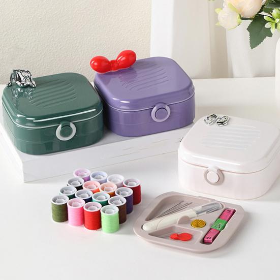 Mini Sewing Kit Small Travel Hand Sewing Kit for Adults Beginners Traveler 2-Layer Magnetic Needles And Threads Sewing Supplies for Emergency Home Use
