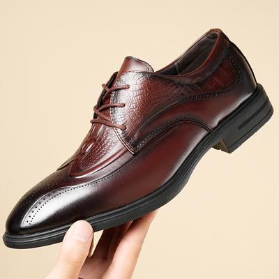 FashionBritish Style Fashion Top Layer Cow Leather Men's Business Casual Shoes Genuine Leather Versatile Men Shoes For Fathers