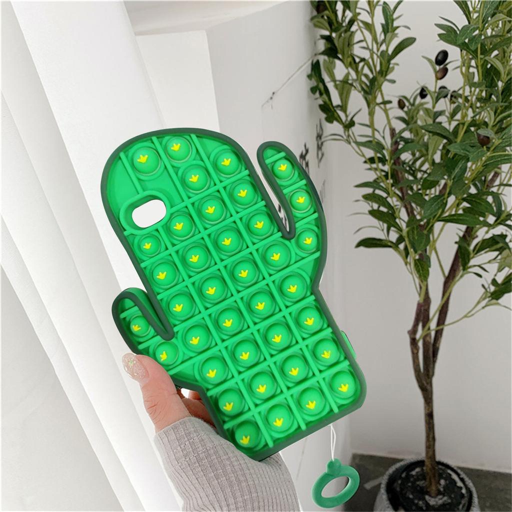 Stress Toys Cactus Phone Case For 7/ 7plus Push Bubble