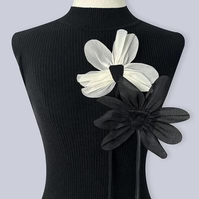 2Pcs Cloth Fabric Collar Flower DIY Sew Lapel Pins New Flower Brooch Pins  Wedding Party