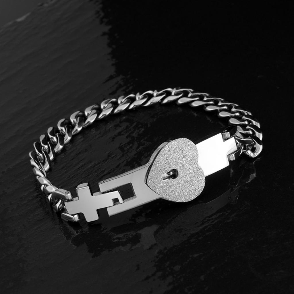 Edelstahl-Schloss für Schlüssel-Armbänder 2x Passende Armbänder Geschenk für Cou