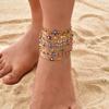 Evil Eye Anklet Bracelet for Women, 18K Gold Plated Stainless Steel, Adjustable Waterproof Evil Eye Jewelry
