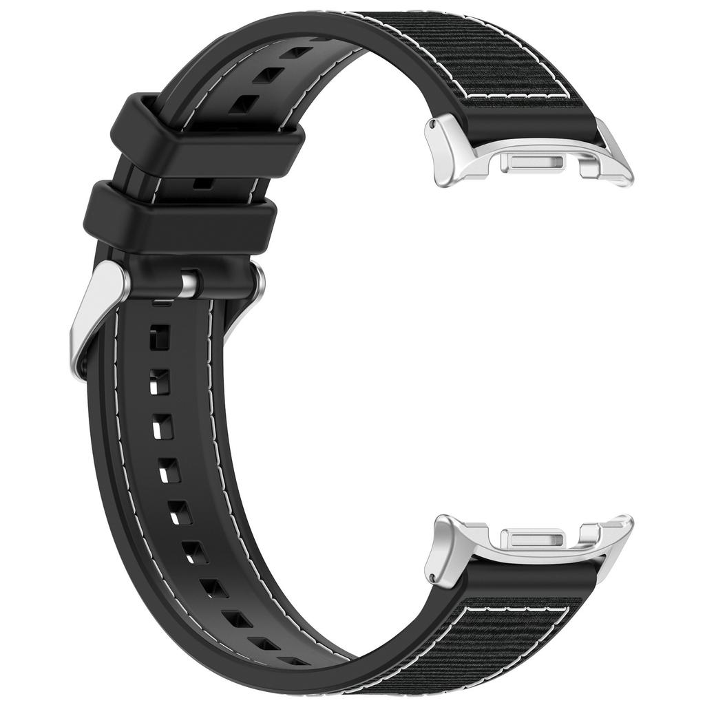 Watch Strap for Samsung Galaxy Watch8 44mm/40mm/Watch8 Classic 46mm Nylon + Silicone Wrist Band