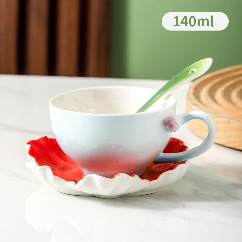 Креативная керамическая кружка для цветов Shangqi с блюдцем