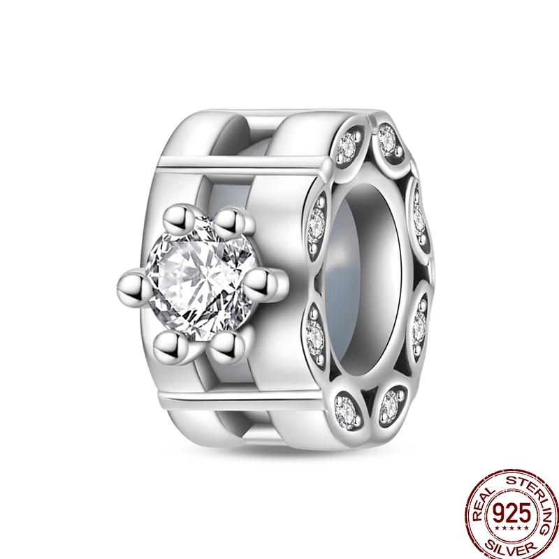 100%Stering Copper Crystal Slippers Charms Beads Swan Rose Pendant Fit Original 3Mm Bracelet Diy For Women Fine Jewelry