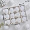 12pcs 8cm Exquisite High-end Snow White Lace Christmas Ball Ornaments Christmas Tree Hanging Decorations Gift Box Set