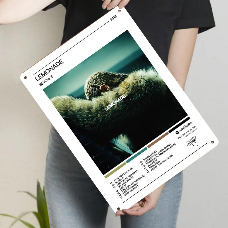 

Beyonce Lemonade Album Cover Art Metal Tin Sign Music Poster Decor for Home Bar Wall Decoration 20x30cm（7.8x11.8inch）