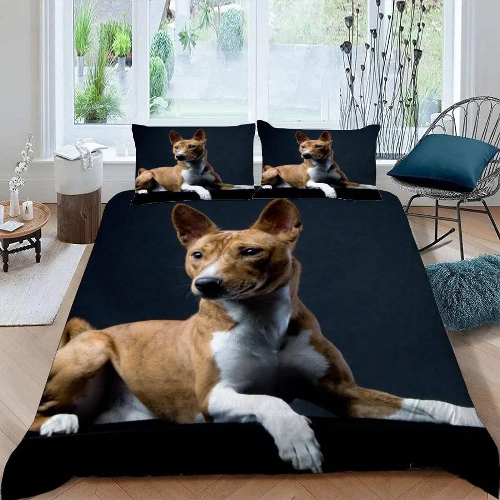 Dogs Duvet Cover Set Cute Animal Bedding Set Microfiber Bernese Mountain Dog Comforter Cover Twin Full Size For Kids Teens Boys