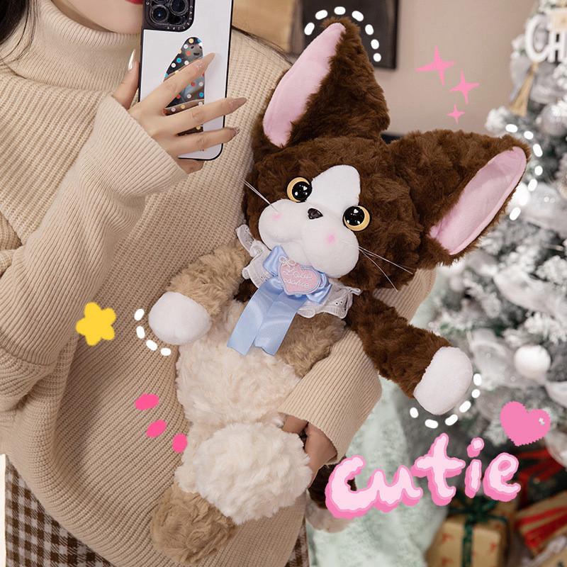 Plush Devon Rex Toy Cute Bib Cartoon Girl Children Birthday Holiday Doll Gift