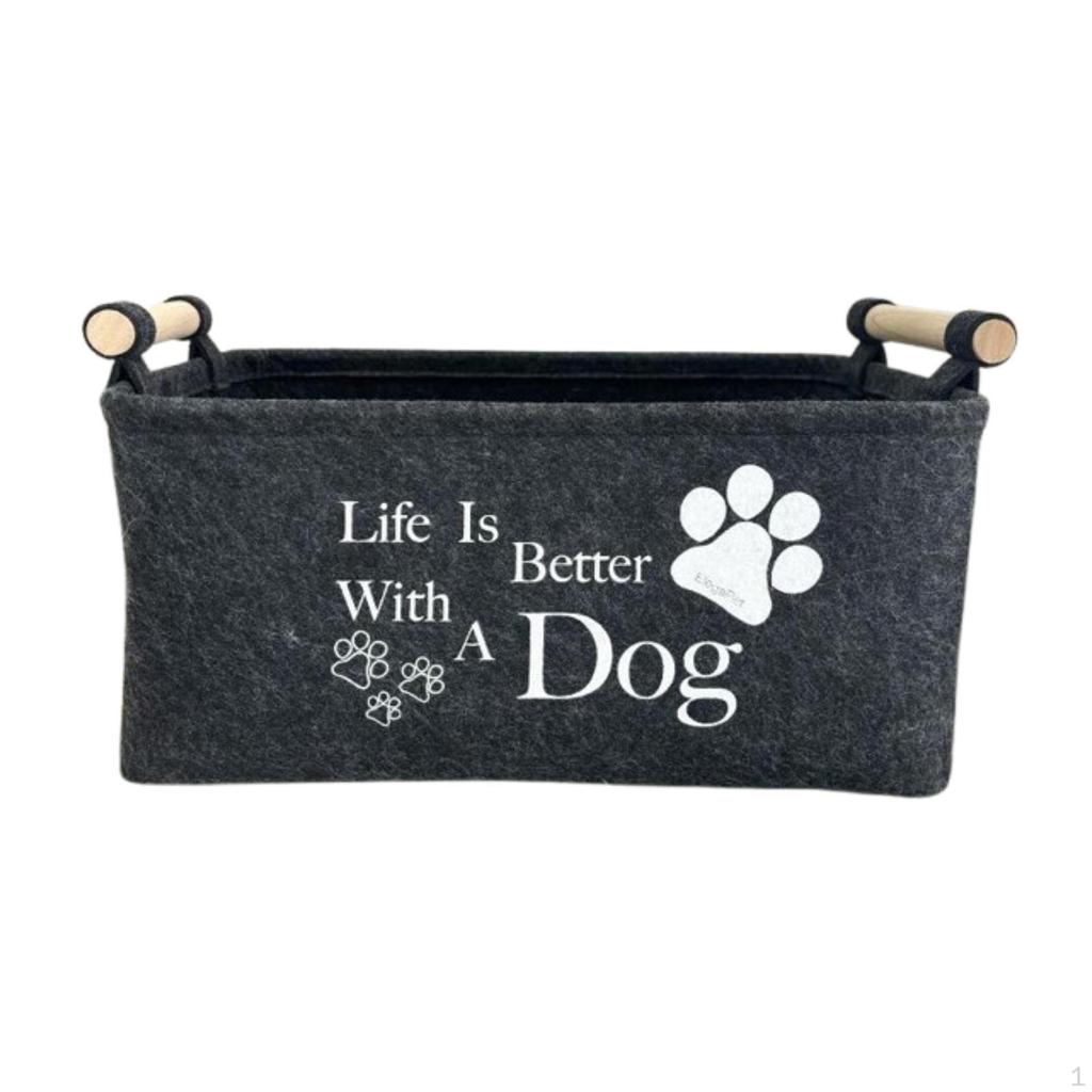 Pet Toy Storage Box ,Dog Treats Organiser Boxes ,Large Multiuse Felt Bins, Basket Puppy Stuff