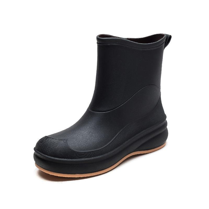 Women's Waterproof Non-Slip Korean Style Fashion Rain Boots - Slip-On Short Tube Design for All Seasons