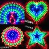 Sunflower Star Peacock Heart Shape Led Lantern String Lights With Colorful Decorative Shapes For Holiday Party Decor